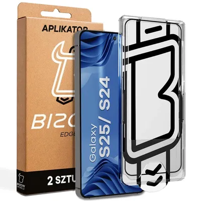 Produktbild von Gehärtetes Glas mit Applikationsrahme für Galaxy S25 / S24, Bizon Glass Aplikator Edge, 2 Sets