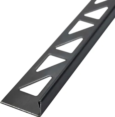 Produktbild von Dalsys Fliesenschiene 2,5m x 10mm, Fliesenprofil Edelstahl L-Profil Schwarz gebürstet, Fliesenprofil