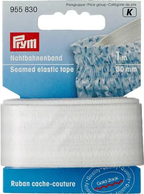 Obrázok produktu pre Guma prešívaná, 30 mm, prírodná biela, 1 m