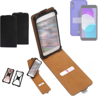 Produktbild von K-S-Trade Handyhülle Schutzhülle kompatibel mit BLU C5L+ Hülle Case Cover Flip Style Bumper schwarz 1x