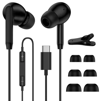 Obrázok produktu pre Slúchadlá s káblom USB-C, slúchadlá do uší, čierne