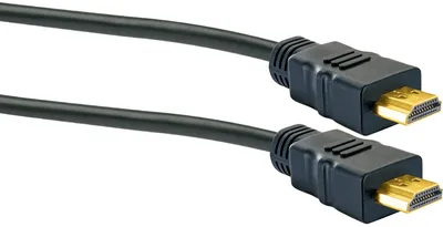 Produktbild von HDMI®-Kabel mit Ethernet 18 Gbits/s schwarz/gold 1,5/3 m , Kabellänge:1,5 m
