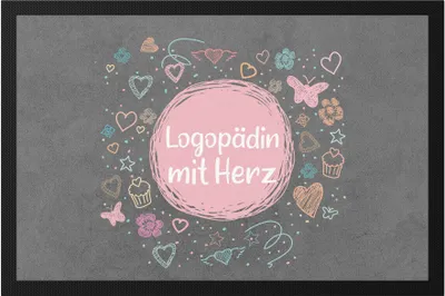 Produktbild von Logopädin mit Herz Fußmatte  Dankeschön Geschenk Danke Sagen Für Alles Logopädie