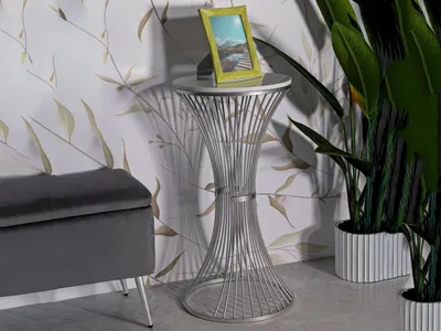 Produktbild von Sitnica Couchtisch 40x40x79h cm, Silber, Rund