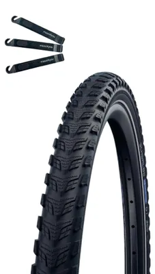 Produktbild von 1 x Schwalbe Marathon 365 Fahrradreifen Performance GreenGuard ADDIX 365 E-50 Schwarz+Reflex 50-622 (28 x 2.00") inkl. maxxi4you Reifenheber