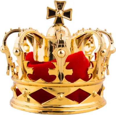 Produktbild von Mini-Krone Haarschmuck Accessoire gold-rot - Einheitsgröße