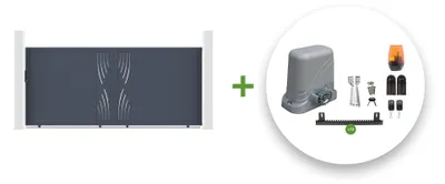 Produktbild von Schiebetor elektrisch 3m VELETA H.160cm + Schiebetorantrieb TANKER C600