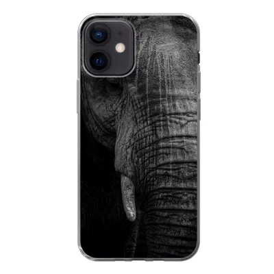 Produktbild von MuchoWow® Handyhülle Schutzhülle Hülle für iPhone 12 Elefant - Tier - Porträt Silikon Softcase Handy Hülle - Schutzhülle