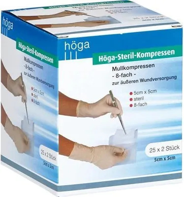 Produktbild von HÖGA-KOMPRESSEN 5x5 cm steril 8fach
