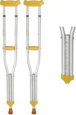 Produktbild von Verstellbare Aluminium-Achselstützen / Gehstöcke – Ergonomisch, Stoßdämpfend, Stabil und Komfortabel für Sicheres Gehen