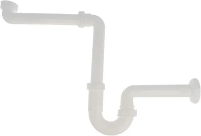 Productafbeelding van Ruimtebesparende Sifon voor Wastafel - 1 1/4 inch x 32 mm, Inclusief Wandrozet, Kunststof, Wit