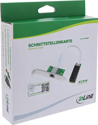 Produktbild von InLine Schnittstellenkarte - M.2 B+M zu 10 Gb/s RJ45