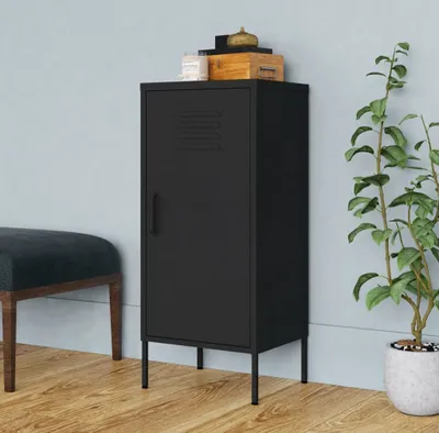Produktbild von Möbel Lagerschrank Schwarz 42,5x35x101,5 cm Stahl - Kommoden &39407