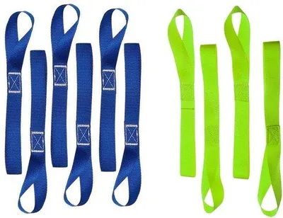 Image de Lot de 8 sangles en nylon, capacité de charge de 800 kg, nylon tissé, 25 × 400 mm, pour motos, quads, véhicules tout-terrain, vélos, camping, escalade et remorquage