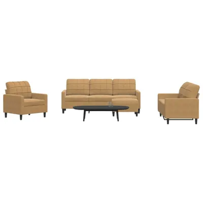 Produktbild von 2025 cloris 4-tlg. Sofagarnitur mit Kissen Braun Samt - Klassische Sofas Sale3532582 4parcel