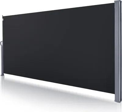 Produktbild von Jayseuw Seitenmarkise 140x300cm Sichtschutz Ausziehbar Blickdicht Sonnenschutz Markise Balkon Terrasse Garten Seitenrollo Windschutz Schwarz