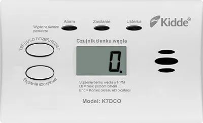Zdjęcie produktu dla Czujnik tlenku węgla z wyświetl. LCD K7DCO Kidde