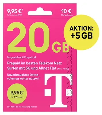 Produktbild von Telekom MagentaMobil Prepaid M Simkarte mit 10 € Startguthaben