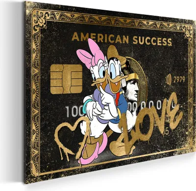 Produktbild von Comic Duck Card Wandbild Leinwandbild Kunst Deko XL: 120x80x4cm