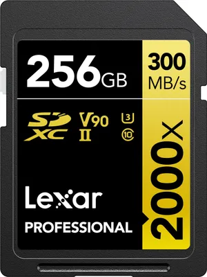 Produktbild von Lexar Professional 2000x SD Karte 256GB SDXC UHS-II Speicherkarte ohne Lesegerät
