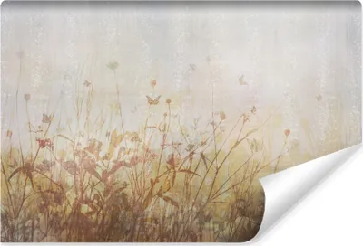 Produktbild von Muralo Vlies Fototapete PFLANZEN Blumen Schmetterlinge Beton Retro Stil Br. 315cm x Hö. 210cm