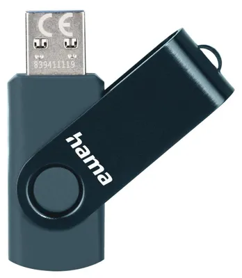 Produktbild von Hama Rotate, 256 GB, USB Typ-A, 90 MB/s, Drehring, Blau