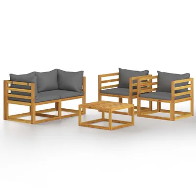 Produktbild von vidaXL 5-tlg. Garten-Lounge-Set mit Auflagen Massivholz Akazie