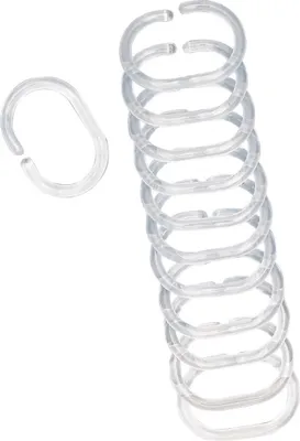Produktbild von Duschvorhangringe 12 Stück transparent