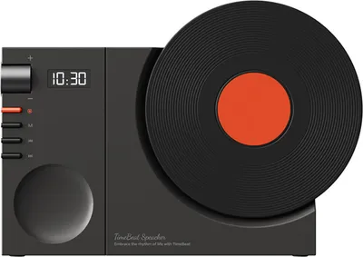Produktbild von Multifunktionaler Bluetooth-Lautsprecher – Plattenspieler, Uhr, SD-Karte Wiedergabe, ideal für Innenräume