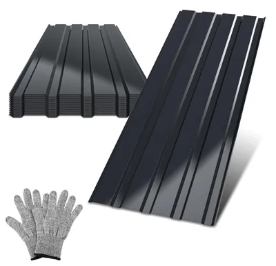 Obrázek produktu pro Ocelové střešní desky Vigevee, 12 kusů, rozměry 115 x 45 cm, tloušťka 0,25 mm, barva antracit, určené pro zahradní domky a přístřešky