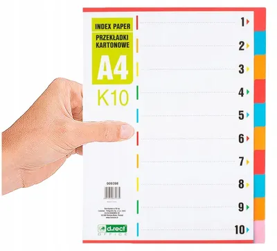 Produktbild von D.rect Karton-Trennblätter 1-10 A4 für Ordner