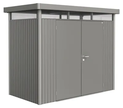 Produktbild von Biohort Highline, Metallschuppen, Doppel, Flachdach, Grau, Metall, Grau