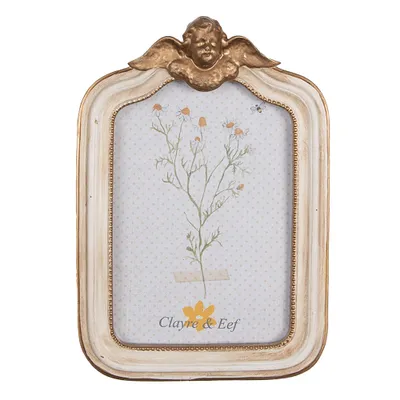 Zdjęcie produktu dla Ramka na zdjęcia Clayre & Eef 10x15 cm Poliżywica w kolorze beżowo-złotym