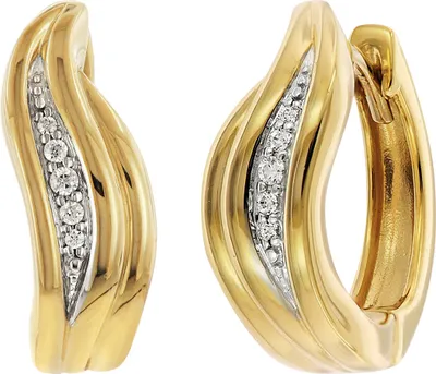 GLIZZ GL8151 Damen-Ohrringe Gold 333/8K Zirkonia Creolen 1