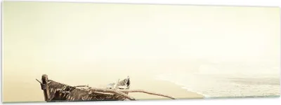 Produktbild von Bilder auf glas - Einteilig - £ódŸ Wrack Meer - 160x50cm - Glasbilder - Wandbilder - Bilder - zum Aufhängen bereit - Wanddekoration aus Glas - Glas Bilder - Wandbild auf Glas - GAB160x50-5123
