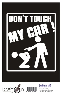 Produktbild von Aufkleber / Autoaufkleber - JDM / Die cut / Auto / OEM - Dont touch my Car - 130x110 mm gold - Heckscheibe / Heckscheibenaufkleber