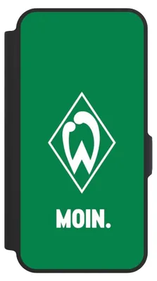 Produktbild von NIVOCASE Klapphülle für Samsung Galaxy A57 5G  Handyhülle aus Kunst Leder NIVOflip schwarz Moin Offizielles Lizenzprodukt SV Werder Bremen