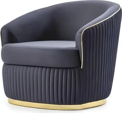 Image de Fauteuil club design, couleur bleu, relax, idéal pour salon ou hôtel, style luxueux