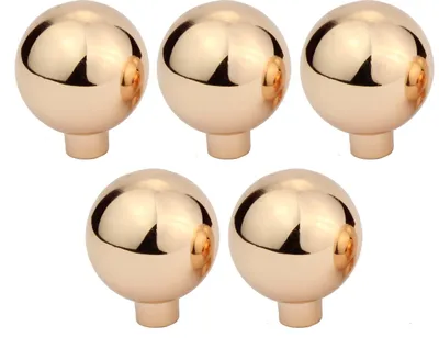 Immagine prodotto di Natural Goods Berlin maniglia per mobili BALL, pomolo per mobili, maniglia per armadi, pomolo per cassetti e porte, oro rosa, 5 pezzi