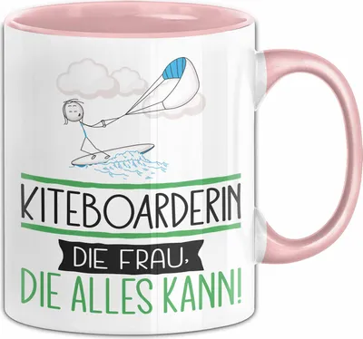 Produktbild von Kiteboarderin Geschenk Tasse Becher Die Frau Die Allen Kann Geschenkidee für eine Kiteboarderin Lustig (Rosa)
