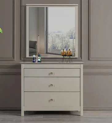 Productafbeelding van Dressoir met spiegel, commode, sideboard, set van twee commodes, dressoir voor de hal