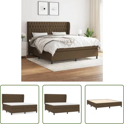 Produktbild von The Living Store Boxspringbett mit Matratze Dunkelbraun 180x200 cm Stoff