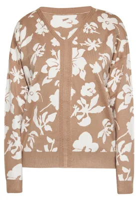 Produktbild von EVERA Damen Pullover - Taupe Offwhite, M
