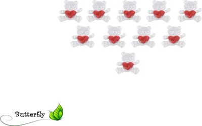 Produktbild von Applikation Teddybär mit Herz 10 St., Farbe:weiß / rot
