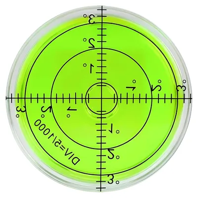 Produktbild von 60mm Runde Libelle Wasserwaage mit Skala, Präzise Dosenlibelle für Kamera Stativ, Waagen & Wohnwagen, Acryl Messinstrument zur Horizontalen Ausrichtung, Kristallklar