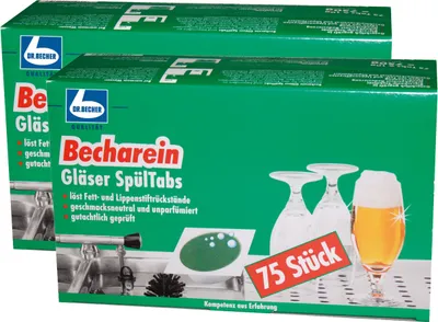 Produktbild von Dr. Becher Becharein Gläser Spültabs 75 Tabs für die Gläserreinigung (2er Pack)