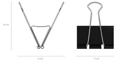 Produktbild von Foldback Klammern 51mm Metall 12 Stück Schwarz