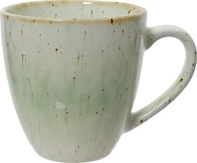 Produktbild von Tasse Steingut Becher mit Henkel 13cm Beige / Grün