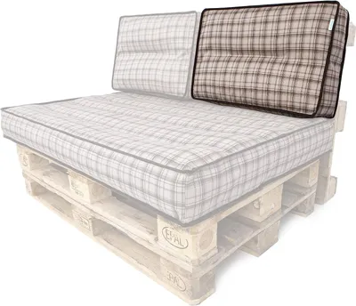 Immagine prodotto di Cuscino per pallet schienale 60x40 cm sfoderabile impermeabile Cuscini per pallet Cuscini da giardino Cuscini per pallet da esterno Beige a scacchiera