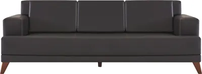 Produktbild von Ledersofas Modern Couch 3-Sitzer Schwarz Polster Kissen Leder Holz